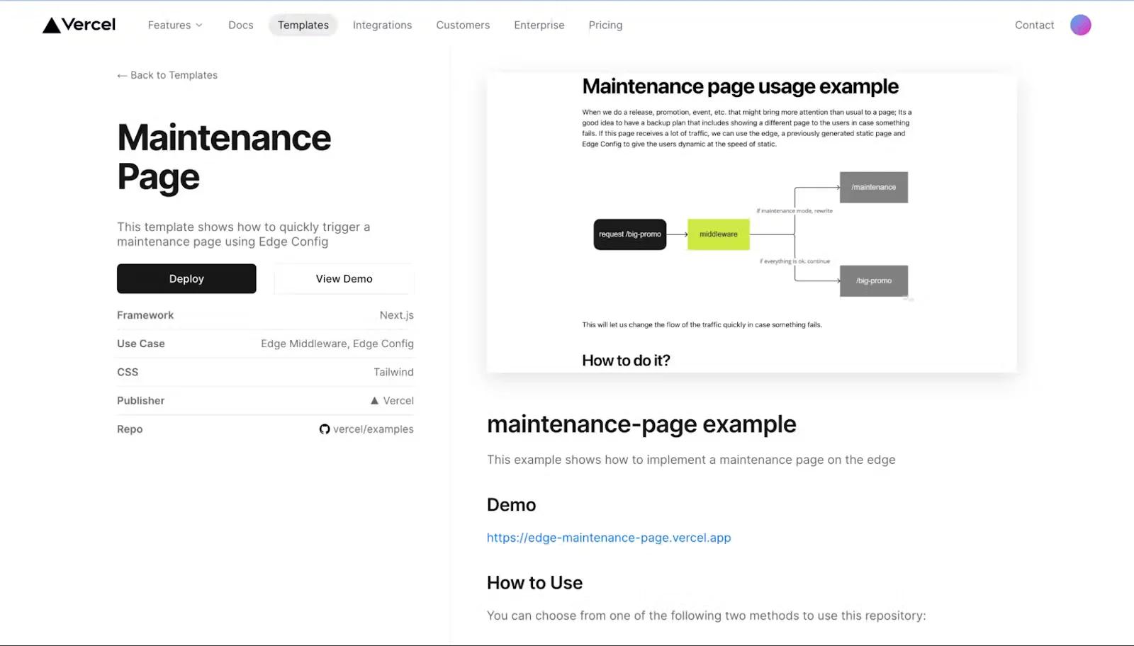 Maintenance page example